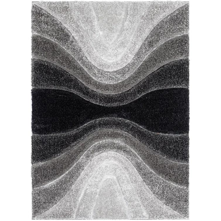San Francisco Luz Modern Geometric Light Blue 3D Textured Thick & Soft Shag Rug
