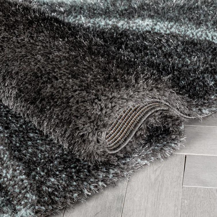 San Francisco Luz Modern Geometric Light Blue 3D Textured Thick & Soft Shag Rug