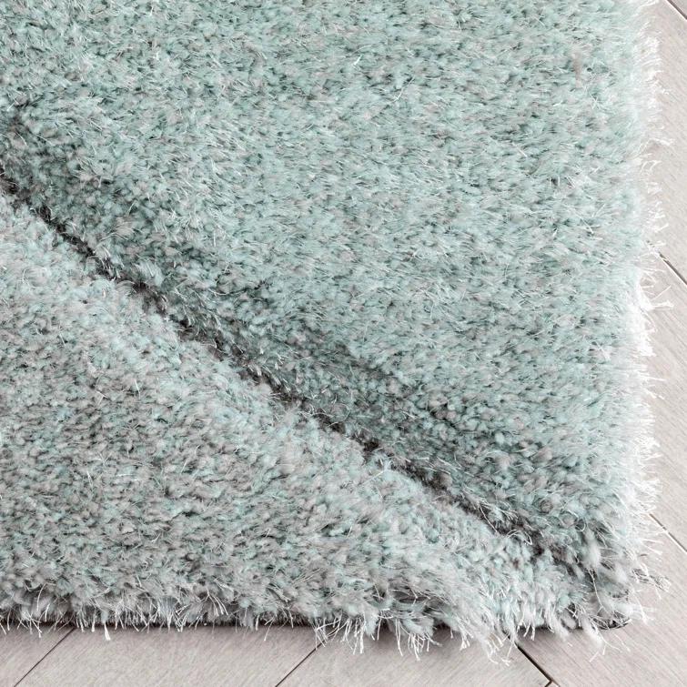 San Francisco Luz Modern Geometric Light Blue 3D Textured Thick & Soft Shag Rug