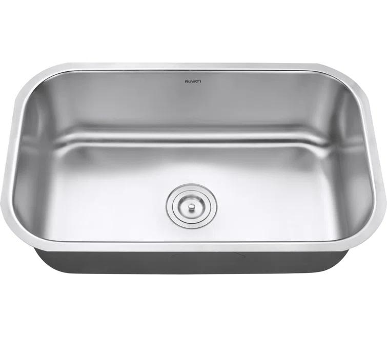 Ruvati 30-inch Undermount 16 Gauge Stainless Steel Kitchen Sink Single Bowl