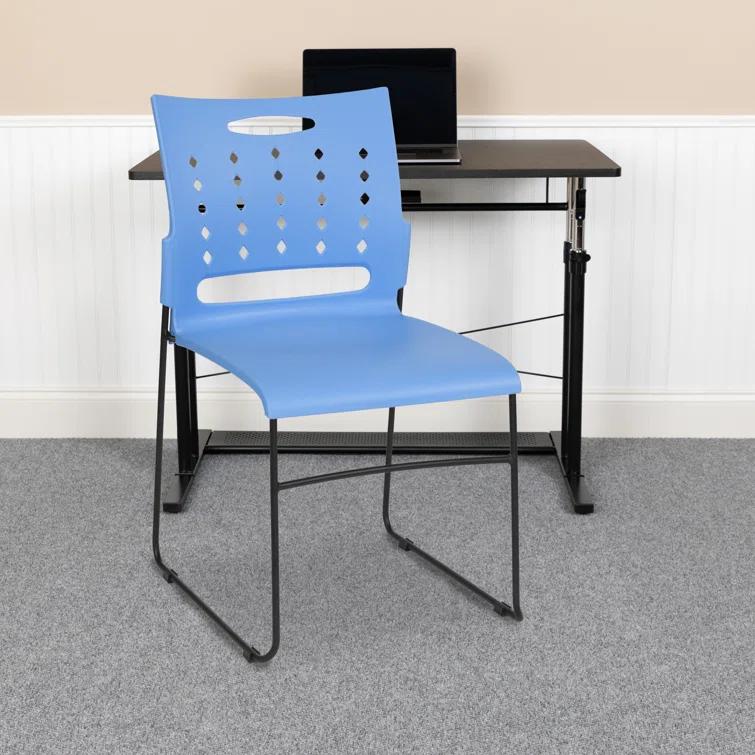 Flash Furniture Heidi 881 lb. Capacity Sled Base Stack Chair with Air-Vent Back (Set of 5)