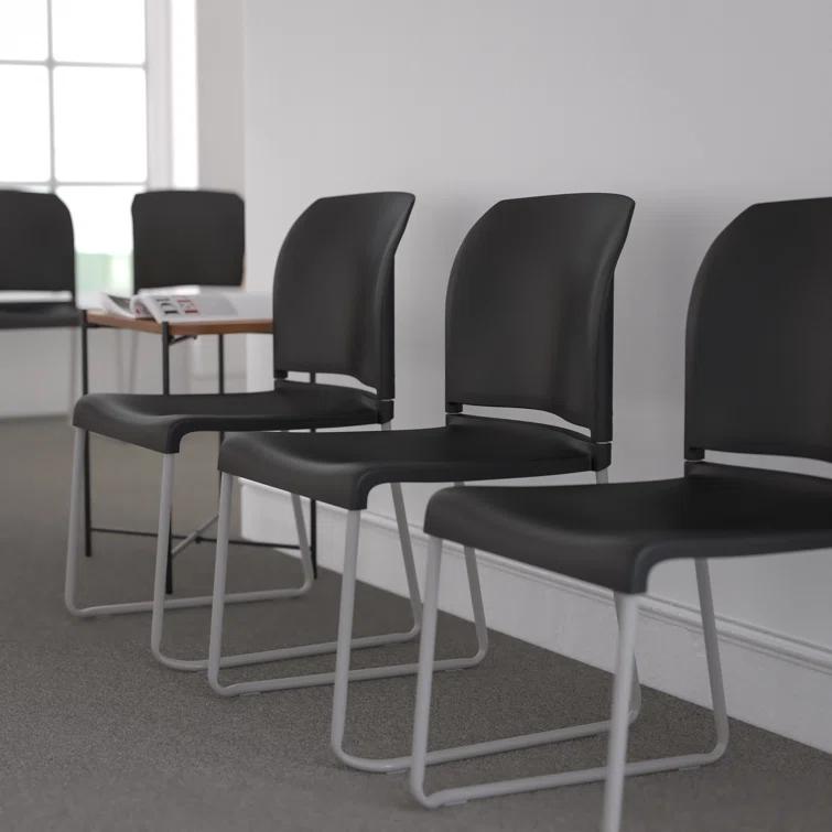Flash Furniture Brielle Contoured Sled Base Stackable Waiting Room Chairs (Set of 5)