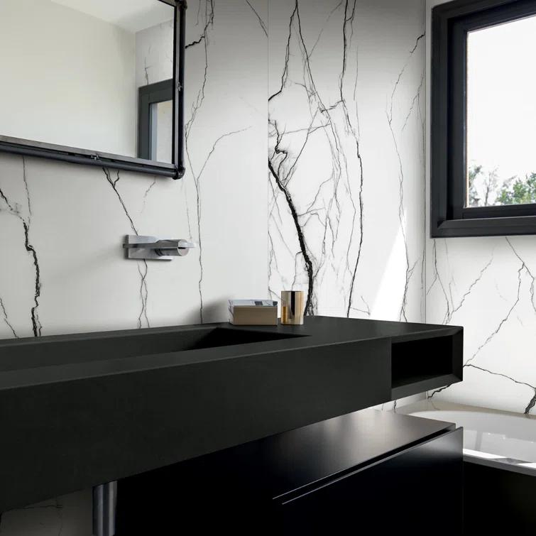 Magnus 11.81 in. x 23.62 in. Polished Porcelain Marble Look Floor and Wall Tile (11.62 Sq. Ft./Case)