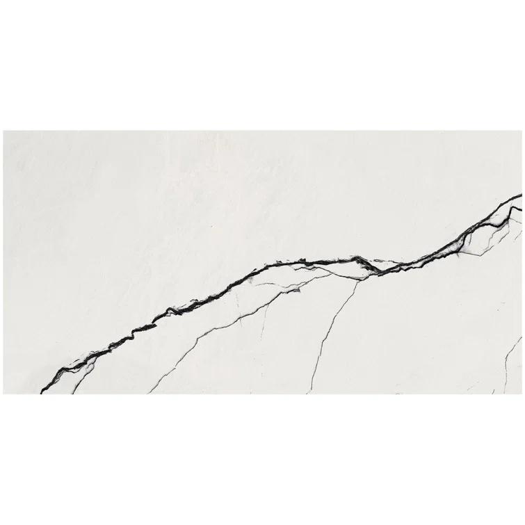 Magnus 11.81 in. x 23.62 in. Polished Porcelain Marble Look Floor and Wall Tile (11.62 Sq. Ft./Case)