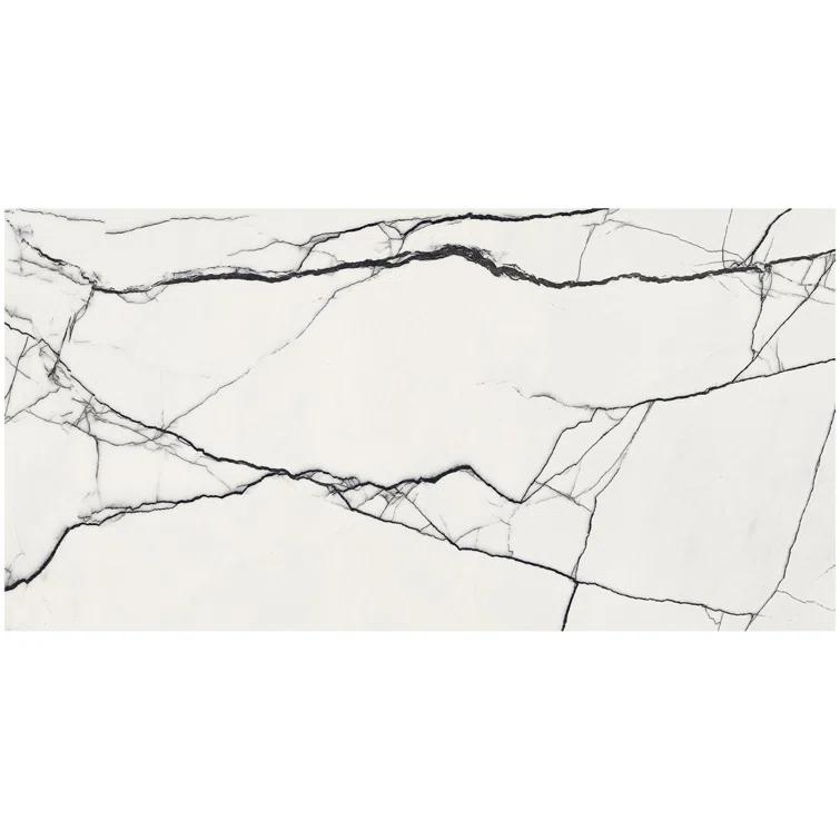 Magnus 11.81 in. x 23.62 in. Polished Porcelain Marble Look Floor and Wall Tile (11.62 Sq. Ft./Case)