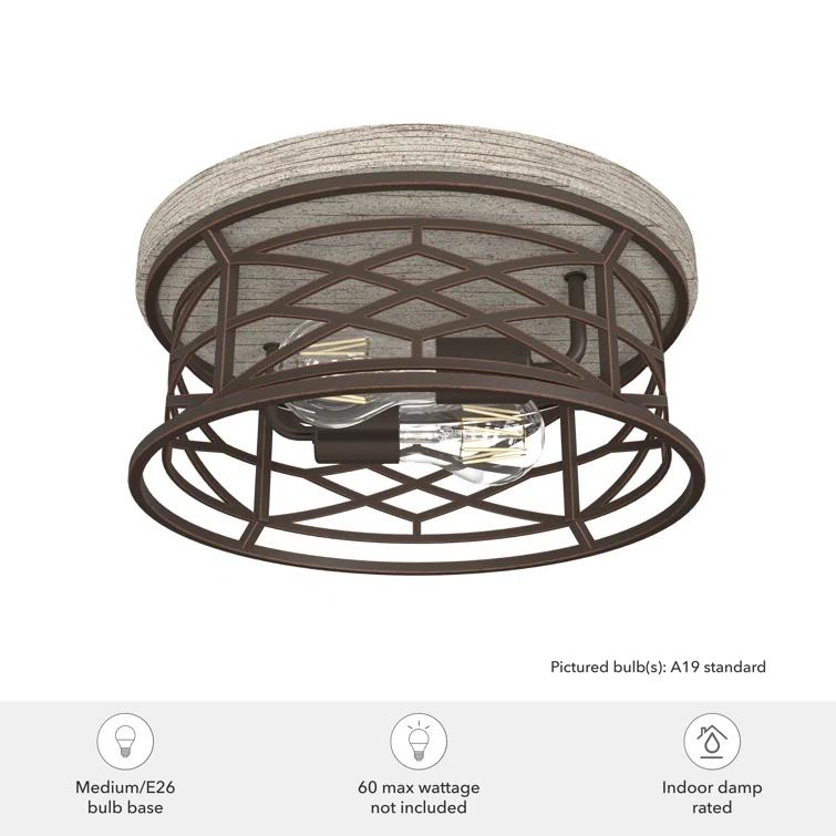 Langwood 2 - Light 13.25'' Unique/Statement Circle Flush Mount