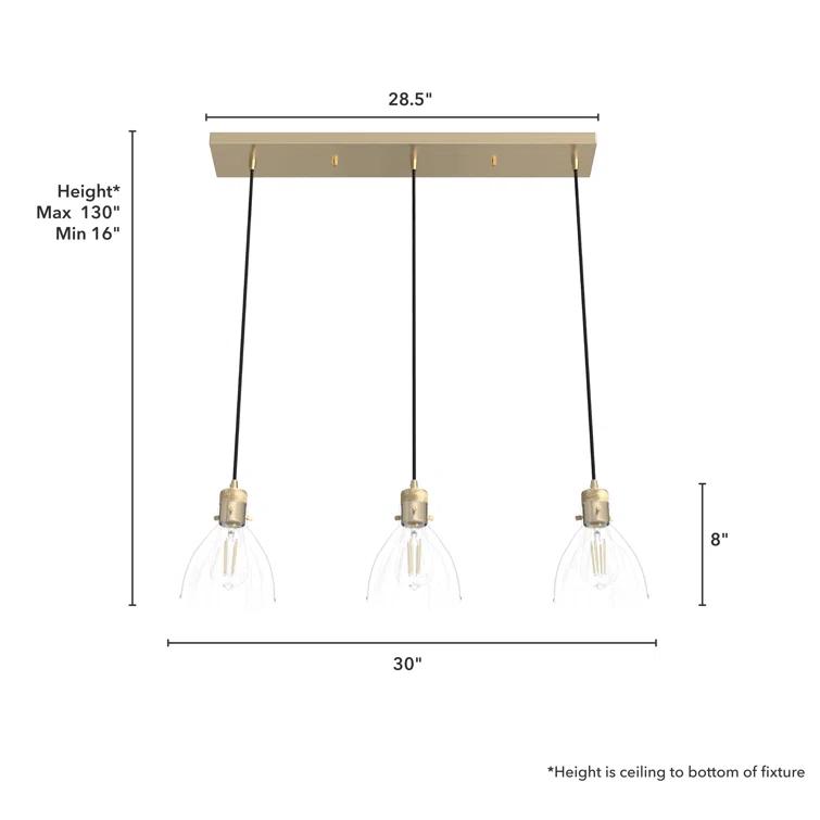Van Nuys 3 Light Linear Cluster Pendant
