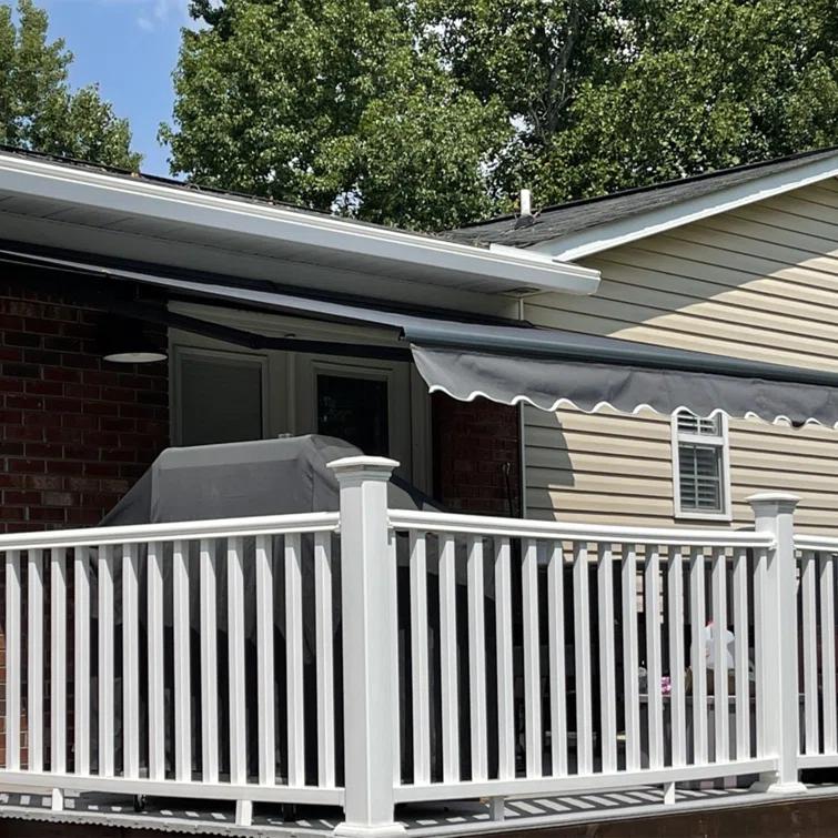 Retractable Home Patio Awning | Deck Canopy |UV Protection Sunshade | Manual Black Frame | Upgraded 2024