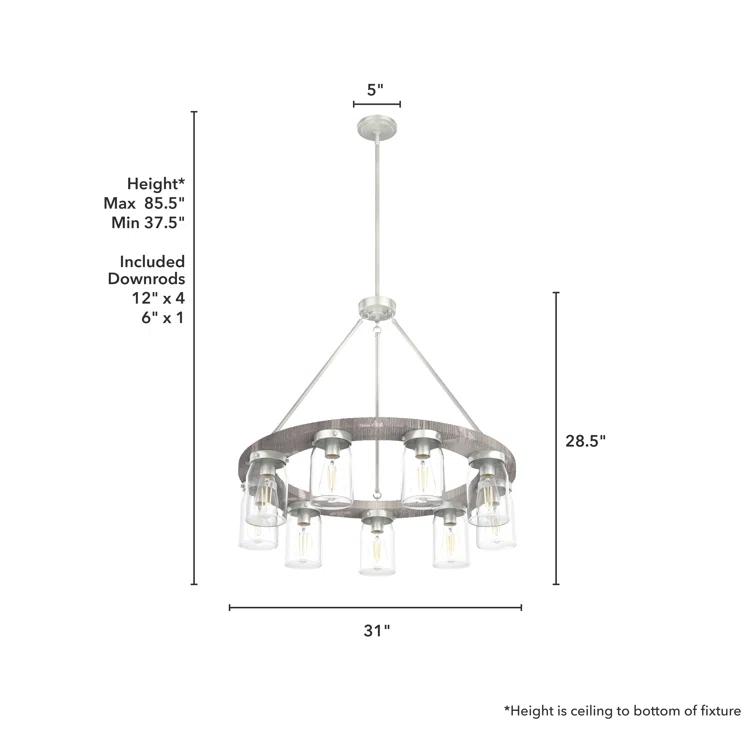 Devon Park 9 - Light Candle Style Chandelier