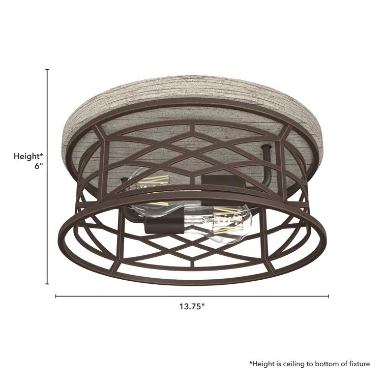 Langwood 2 - Light 13.25'' Unique/Statement Circle Flush Mount