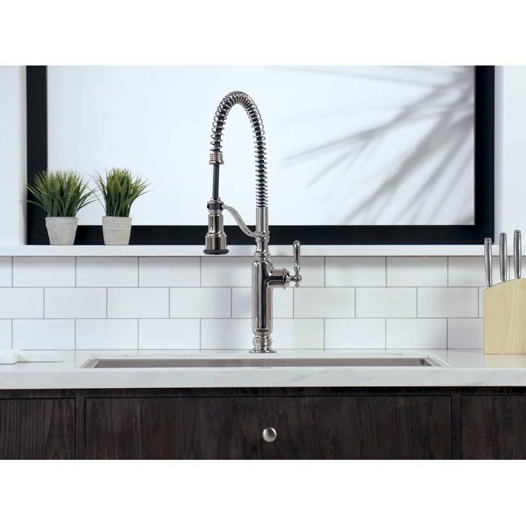 Kohler Tournant® Single Handle Semi-Professional Pre-Rinse Kitchen Faucet with Three-Function Pull Down Sprayer