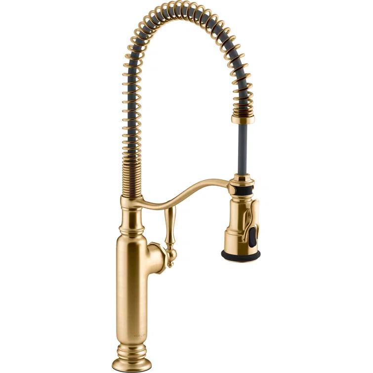 Kohler Tournant® Single Handle Semi-Professional Pre-Rinse Kitchen Faucet with Three-Function Pull Down Sprayer