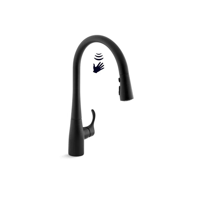 Simplice Touchless Pull-Down Kitchen Sink Faucet with Three-Function Sprayhead