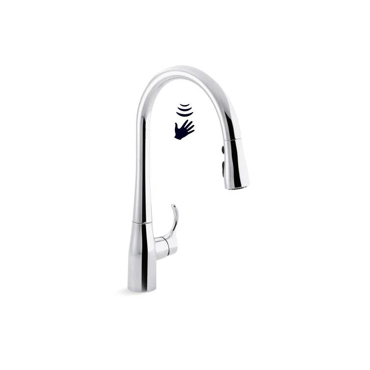Simplice Touchless Pull-Down Kitchen Sink Faucet with Three-Function Sprayhead