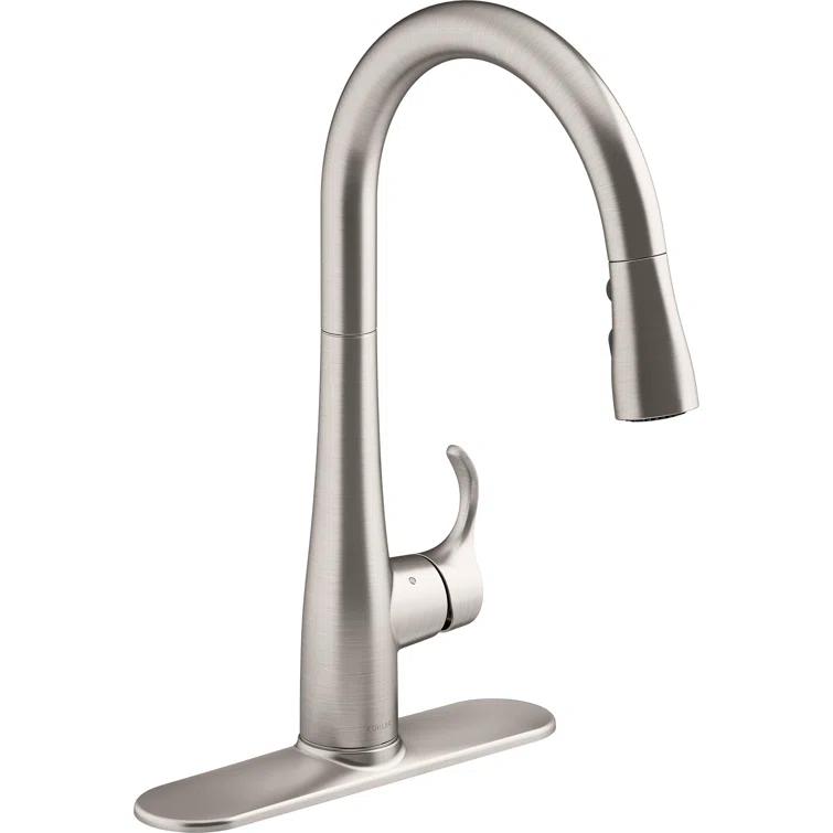 Simplice Touchless Pull-Down Kitchen Sink Faucet with Three-Function Sprayhead