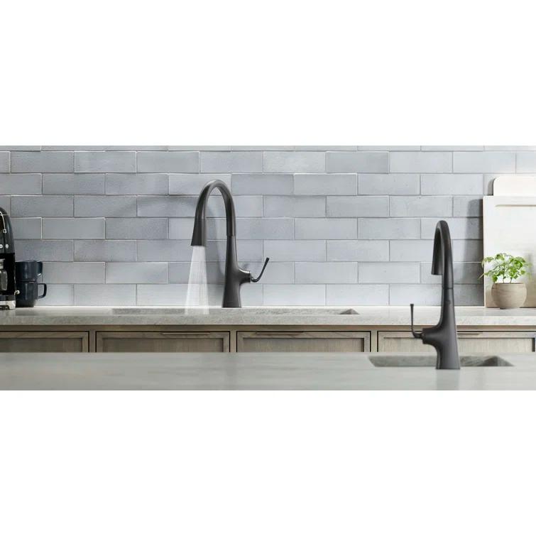 Graze Pull-Down Single Handle Kitchen Faucet With Three-Function Sprayhead With Accessories