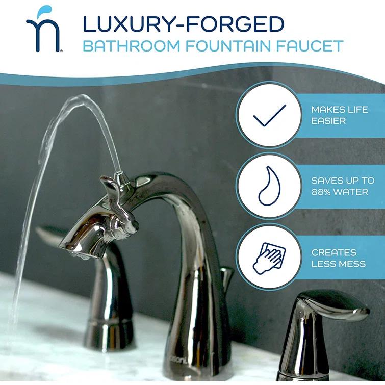 Da Vinci Widespread Bathroom Fountain Faucet with Drain Assembly