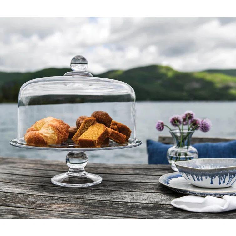 Clear Glass Pedestal Cake Stand with Dome