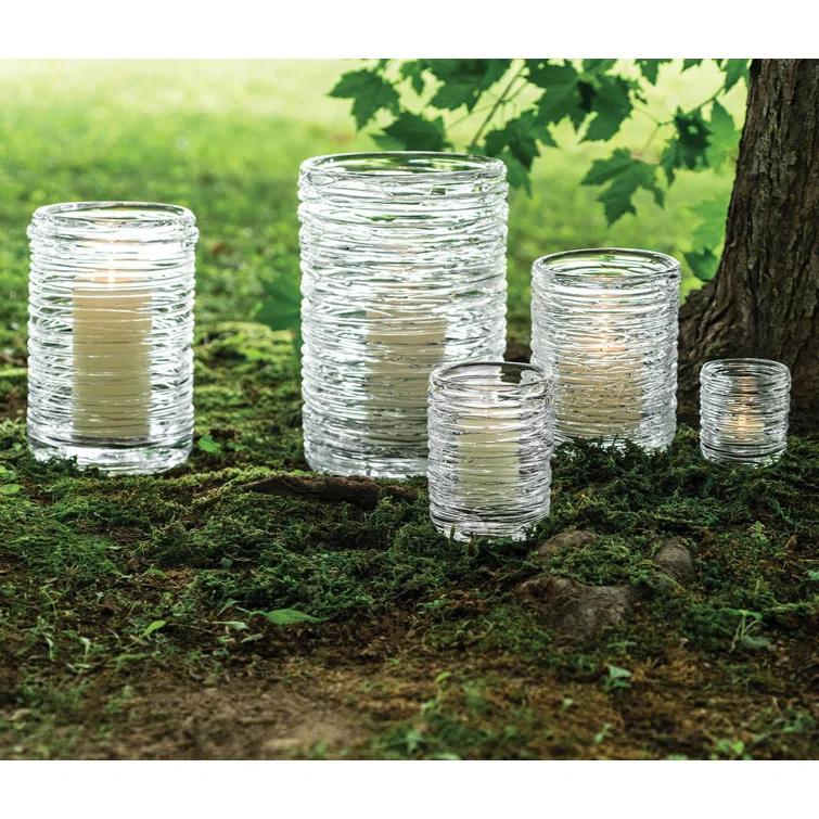 Small Clear Glass Hurricane Candle Holder