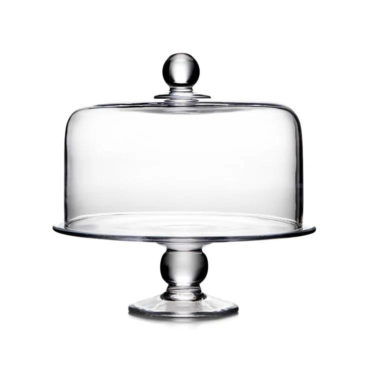 Clear Glass Pedestal Cake Stand with Dome
