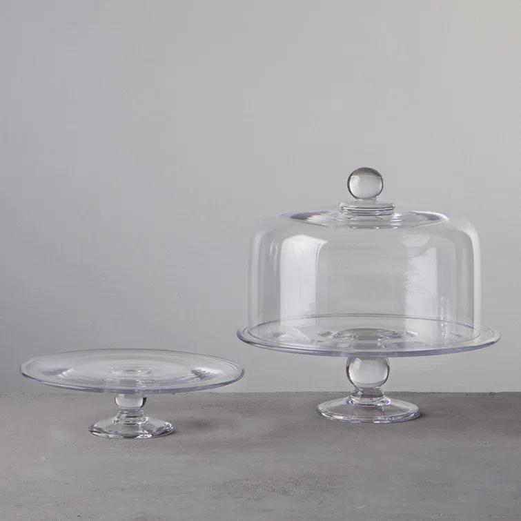 Clear Glass Pedestal Cake Stand with Dome