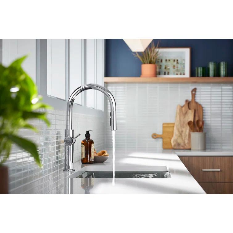Crue Touchless Pull-Down Kitchen Sink Faucet with Three-Function Sprayhead
