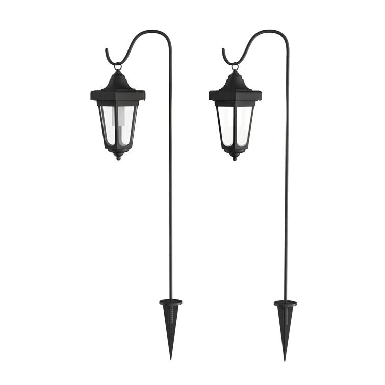 Pure Garden 2-pieces Waterproof LED Solar Lanterns with Shepherd Hooks (Set of 2)