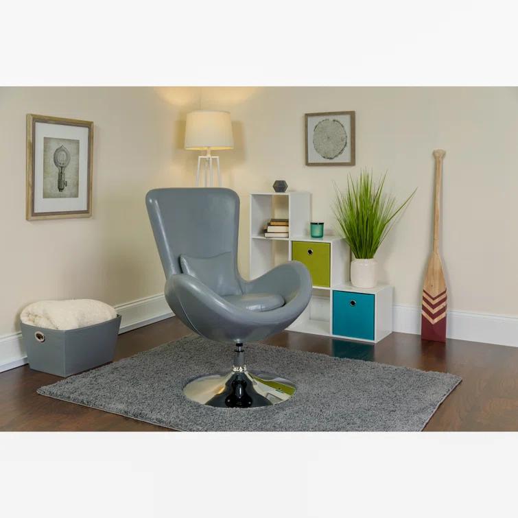 Flash Furniture Stackable Leather Seat Reception Chair with Metal Frame