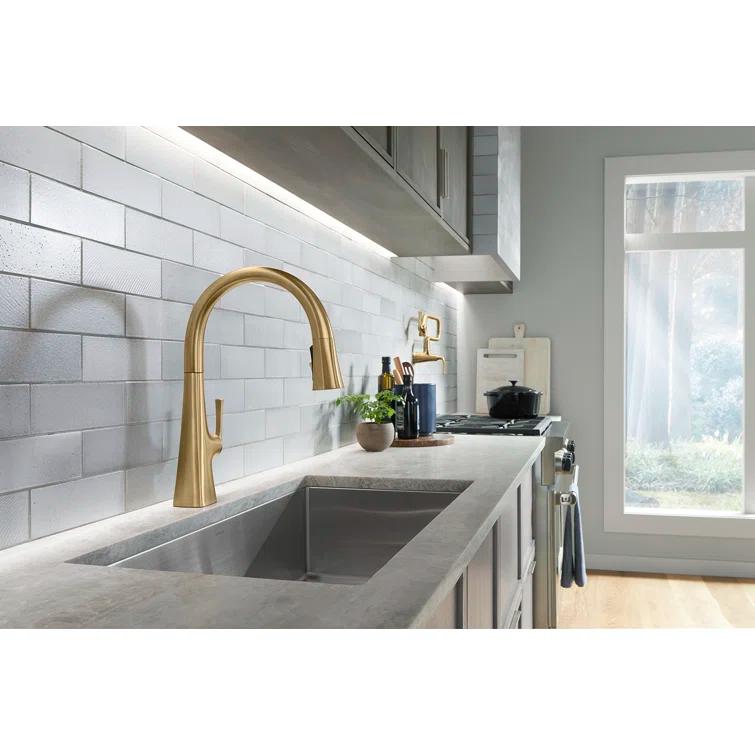 Graze Touchless Pull-Down Kitchen Sink Faucet With Three-Function Sprayhead