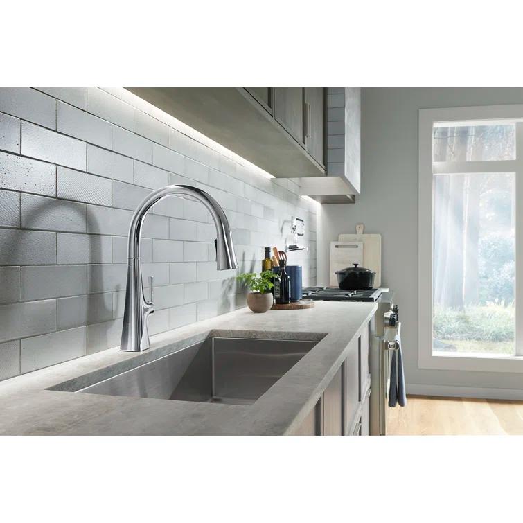 Graze Touchless Pull-Down Kitchen Sink Faucet With Three-Function Sprayhead