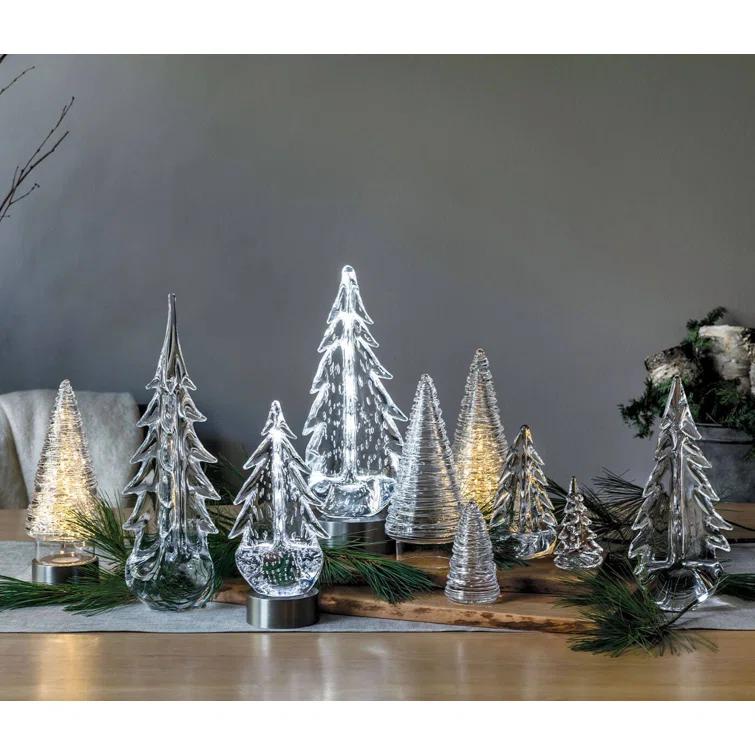Traditional Vermont Evergreen Glass Figurine - 4" Handcrafted