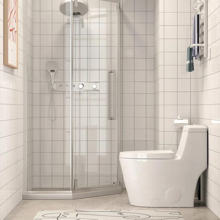 Greta Tornado Powerful Flush One-Piece Toilet, 1.28 GPF Elongated Floor Mounted
