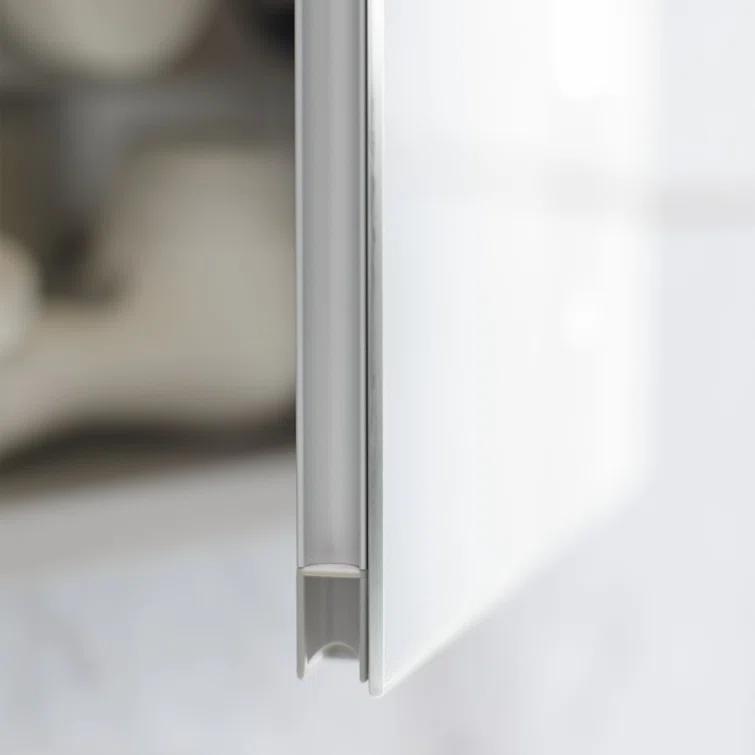 Robern AC3040D4P2LAW AiO Recessed Frameless Medicine Cabinet with 3 Adjustable Shelves and LED Lighting