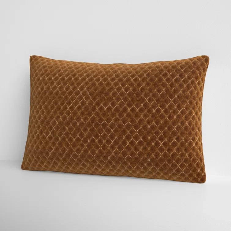 Floretta Embroidered Cotton Lumbar Throw Pillow