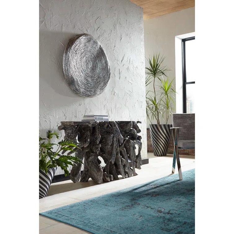 Silver Resin Contemporary Wall Art Sculpture, 36"