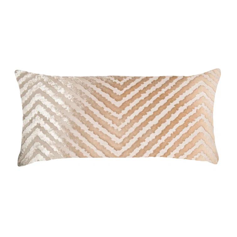 Kevin O'Brien Studio Chevron Velvet Reversible Throw Pillow