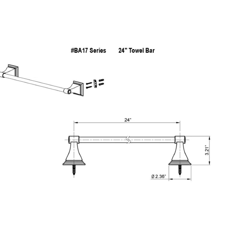 Leonard 24'' 1 Wall Towel Bar