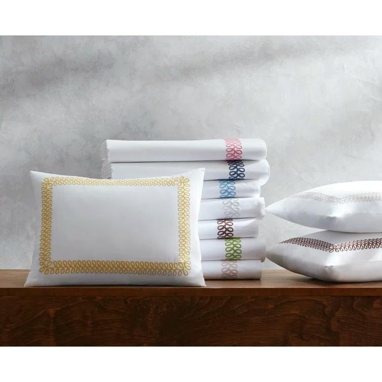 Mocha Cotton Full/Queen Duvet Cover with Embroidered Trim