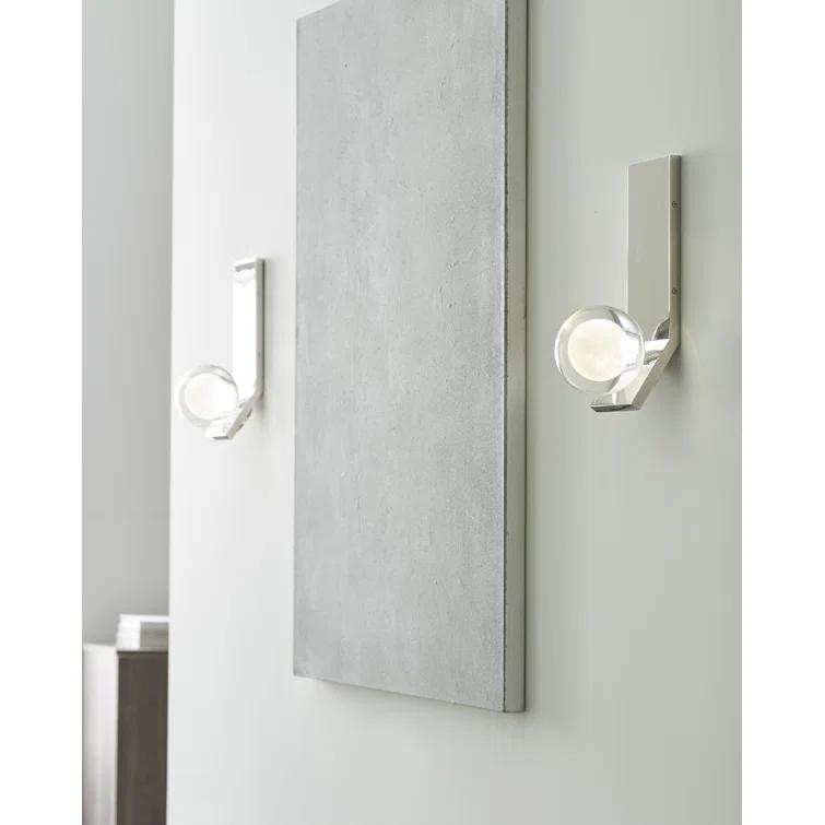 Elegant Dimmable Brass & Black LED Wall Sconce with Pure Optic Crystal