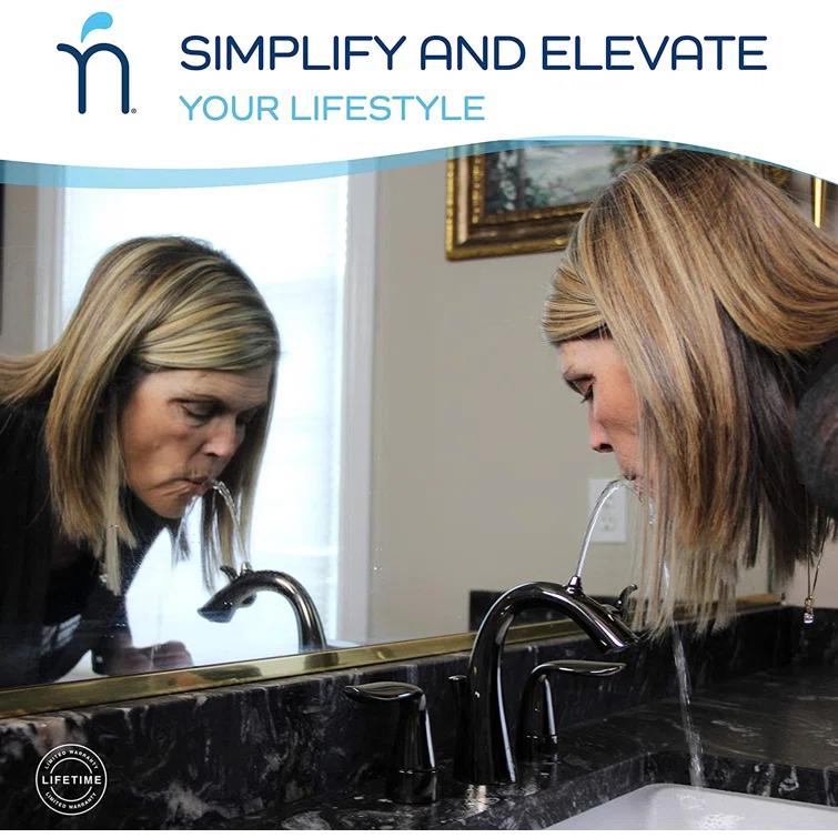 Da Vinci Widespread Bathroom Fountain Faucet with Drain Assembly