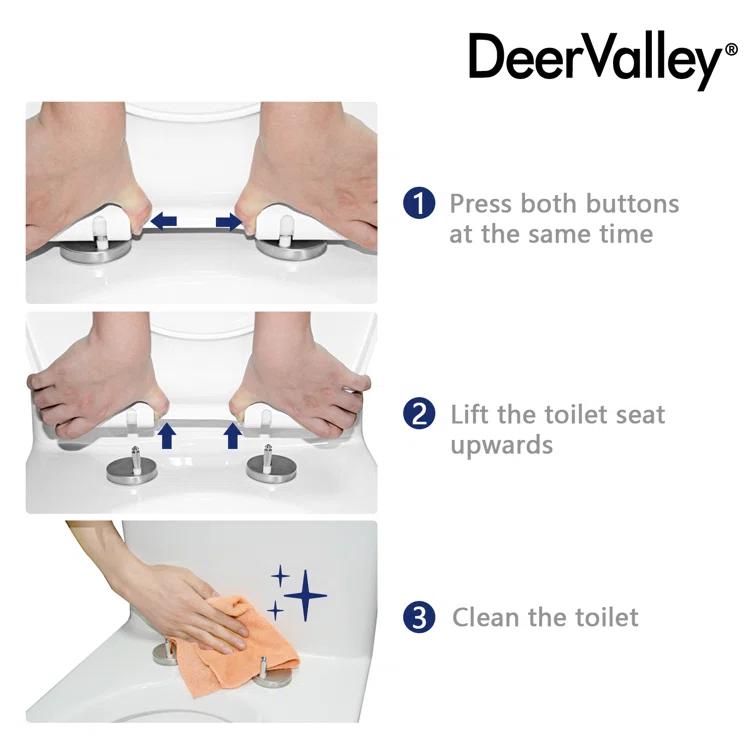 Ally Standard Bathroom Toielt, Modern Toilet with Comfort Chair Height Floor Mounted(Seat Included)
