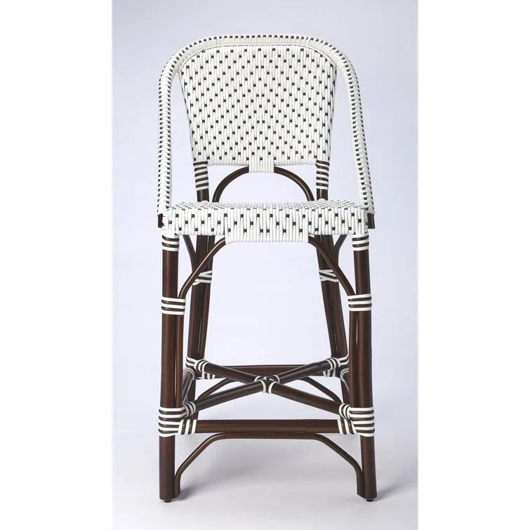 Butler Specialty Solstice Rattan Counter Stool In White And Chocolate