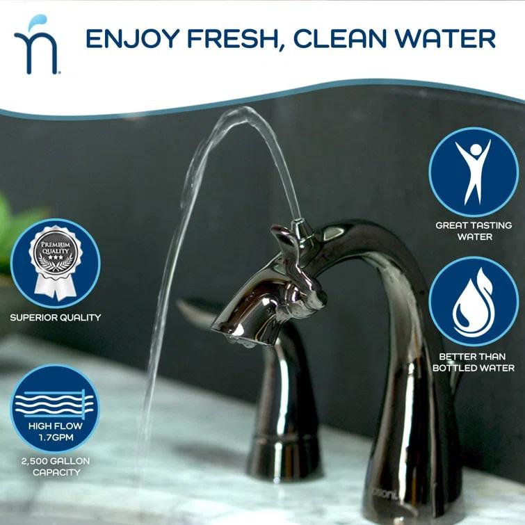 Da Vinci Widespread Bathroom Fountain Faucet with Drain Assembly