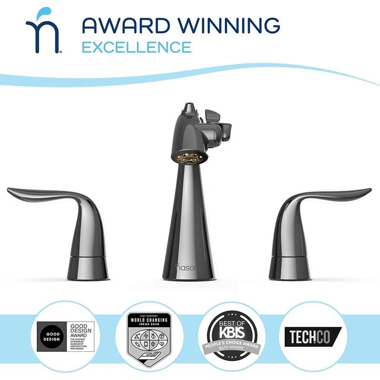 Da Vinci Widespread Bathroom Fountain Faucet with Drain Assembly