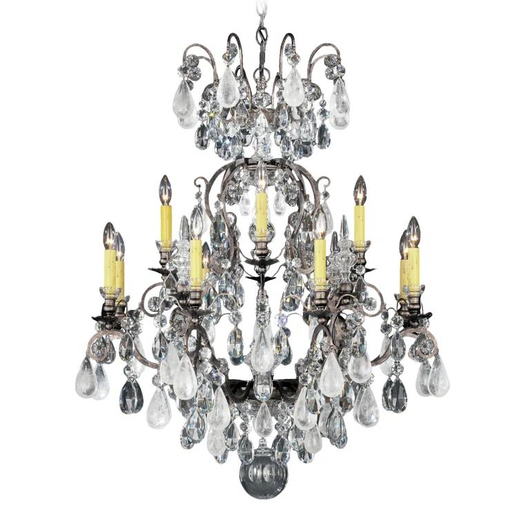 Renaissance 12 - Light Glass Tiered Chandelier