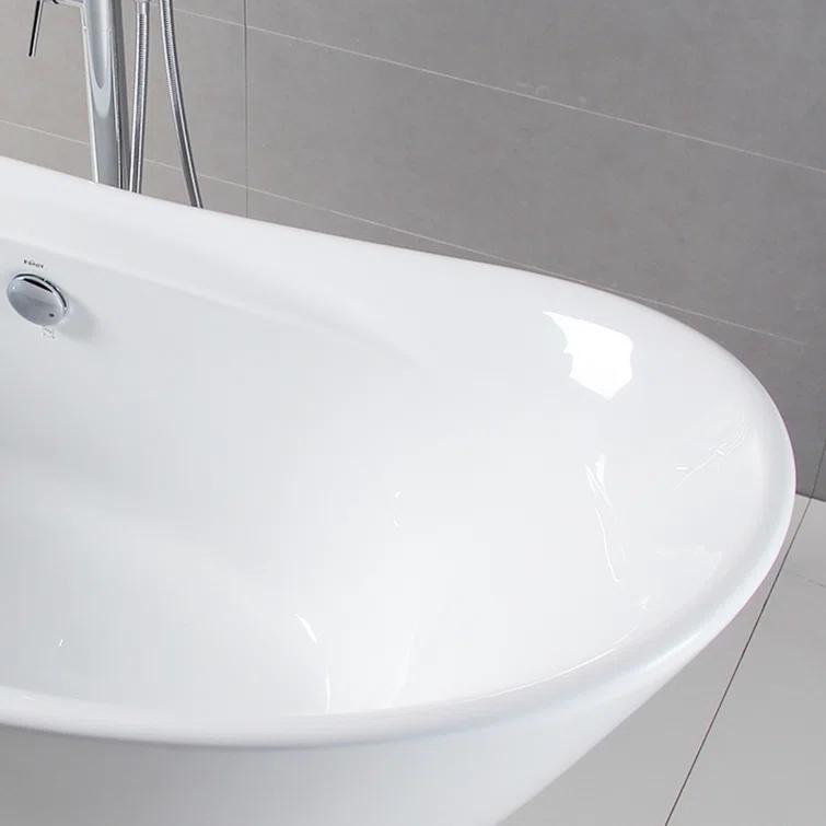 FerdY Boracay 67" Acrylic Freestanding Bathtub With Chrome Drain