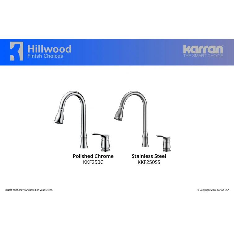 Karran Hillwood Single Handle Pull Down Sprayer Kitchen Faucet