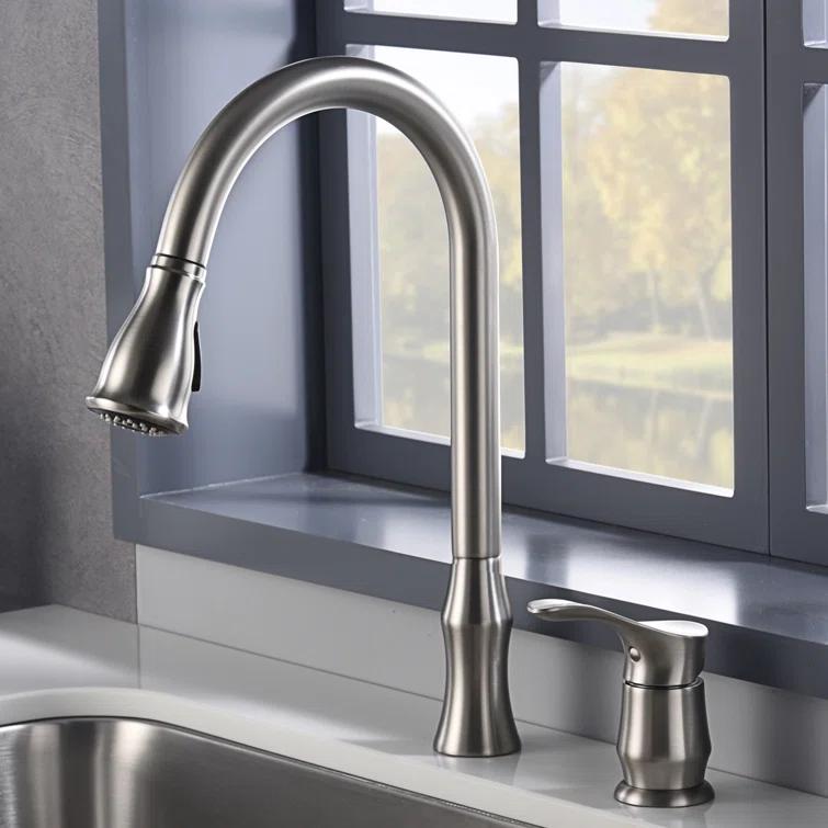 Karran Hillwood Single Handle Pull Down Sprayer Kitchen Faucet