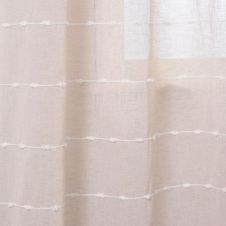 Lush Decor Farmhouse Textured Sheer Polyester Sheer Curtain Pair (Set of 2)