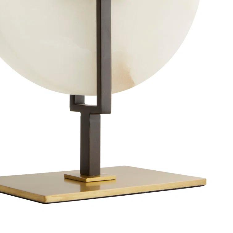 White Alabaster and Brass Art Deco Sculpture